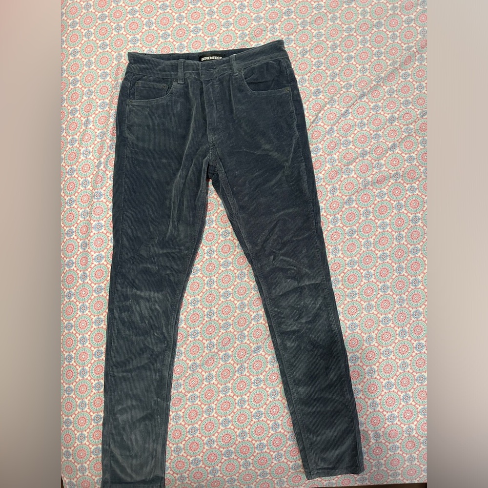 Blue Corduroy pants, Brown Corduroy pants & Grey & Black checkered dress pants